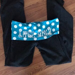 Sequined love pink Victoria's Secret yoga pants